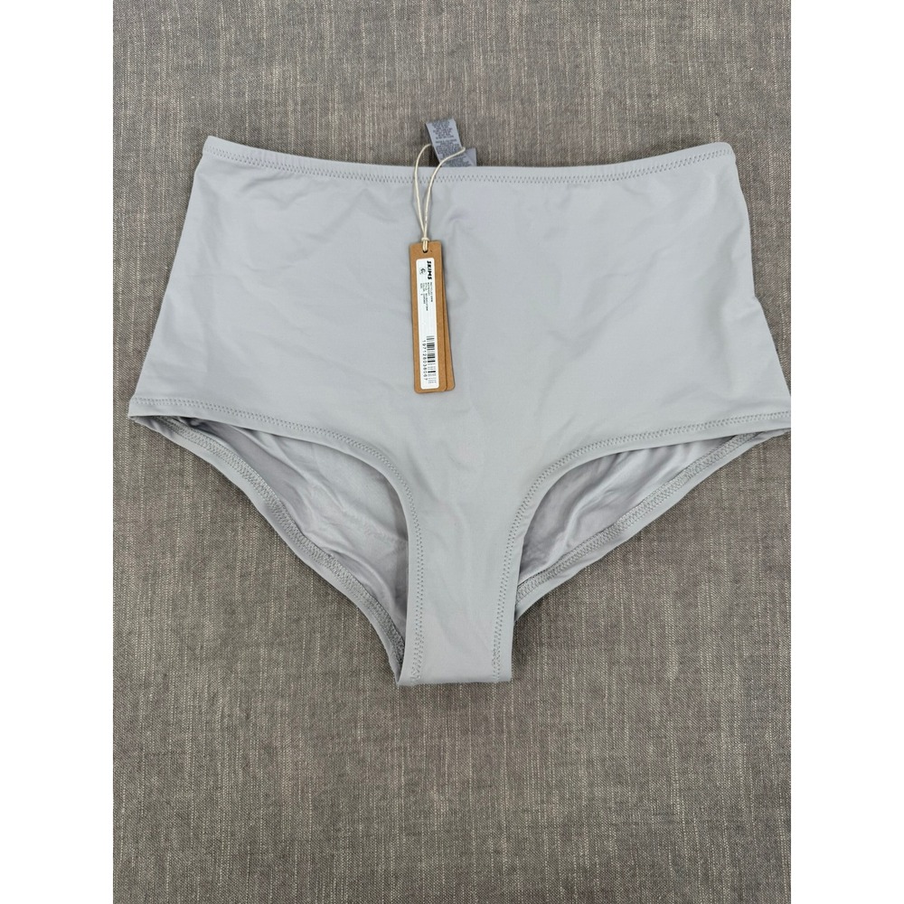 SKIMS Recycled Swim Boyshort High Waisted Bikini Bottom Chrome Grey Size S NWT